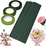 PXBSNB 150 Stück Blumendraht Grün 30cm, Blumendraht zum basteln,...