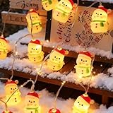 Sunshine smile Lichterkette Weihnachten,3M 20LED Schneemann...