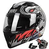 Motorradhelm Klapphelm mit Bluetooth ECE Zertifiziert Integralhelm...