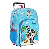PERLETTI Kinder Rucksack Blau für Kindergarten Jungen 3 4 5 6 Jahre -...