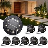 NIBSHOOM 8 Stück Solar Bodenleuchten Aussen, 8 LED Solarleuchten Garten...