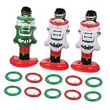 Abaodam Teiliges Weihnachts Ringwurfspiel PVC Aufblasbar mit Schneemann...
