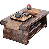 Beistelltisch, Couchtisch 2-stufig mit Ablageregal, Retro japanischer...