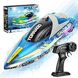 HOTUT Ferngesteuertes Boot,Speedboat,15+ km/h RC-Boot,2,4-GHz Rennboote mit...