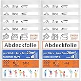 10x ZWERKZEUG® 10 Stück Set je 4m x 5m Maler Abdeckfolie Transparente...