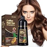 GFEUGS Haarfärbeshampoo Braun, Haarfarbe Shampoo - Instant Hair Color...