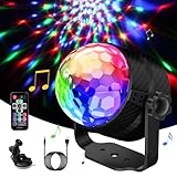 Discokugel, 360° Rotierende Disco Licht Musik Activated LED Party Lampe...