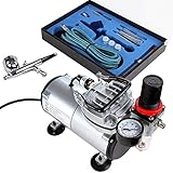 Timbertech Airbrush-Set mit Kompressor mit Mächtig Luftstrom und...