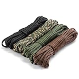 Paracord 4mm Set 7 Kern-Strängen 76ft multifunktionale Seile Nylon Armband...