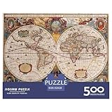 500-teiliges Weltkarten-Puzzle für Erwachsene, Holzpuzzle,...