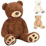 BRUBAKER XXL Teddybär 100 cm groß - Braun - Stofftier Plüschtier...
