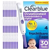 Clearblue Kinderwunsch Ovulationstest Kit, 30 Tests + 1 Digitale Halterung...