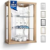 K-Möbel Hängevitrine in Buche (80x60x25 cm) mit 2 höhenverstellbaren...