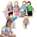 Lufaze Puppenhaus Puppen | Hölzerne Puppenhaus Puppen Familie Set | 8...