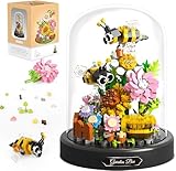 QLT QIAOLETONG Biene Blumen Micro Mini Baustein Set, Blumen Insekten...