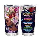 Hyturtle Black Girl Tumbler Personalisierte Melanin-Tasse 590 ml Edelstahl...