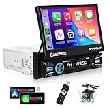 VECHTEL 1 Din Autoradio mit Drahtlos Carplay Android Auto, 7-Zoll Autoradio...