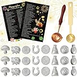 Auzlya Zinngießen,Zinngießen Silvestergießen mit 16 Zinnfiguren und 2...