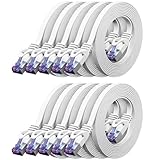deleyCON 10x 0,25m Flaches CAT7 Netzwerkkabel (CAT 7 mit 10 Gbit/s) Gigabit...