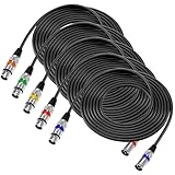 QWORK® 5 Stück 5M XLR Kabel, 3-pin XLR Mikrofonkabel Stecker auf Buchse,...