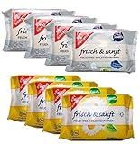 Gut & Günstig 8 Pack (560 Blatt) feuchtes Toilettenpapier 4er Pack Kamille...