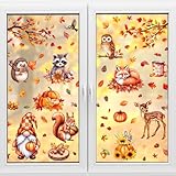 9 Blätter Fensterbilder Herbst selbstklebend – 67 Stück Herbstdeko...