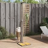 Somanki Gartendusche Grau 50x55x224 cm Poly Rattan und Akazienholz, Dusche...