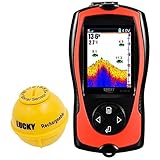 LUCKY Tragbarer Fischfinder Wandler Sonarsensor Wasser Tiefenmesser LCD...