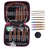 Bambus Stricknadeln Carbonisiert, Rundstricknadeln Doppelspitz,...