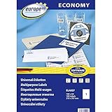 Europe100 Art. ELA027 Universal Etiketten (100 Klebeetiketten, 210x297mm...