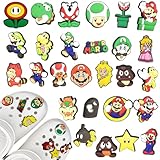 Schuh Charms für Clogs, 27pcs Schuhanstecker Cartoon Super Bros...