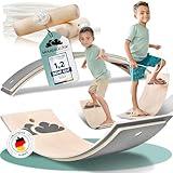 WOLKENGLÜCK® Balance Board Kinder [80x30cm] - Hochwertiges Balancierbrett...