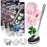 com-four® Premium Zinngießen mit 10 extra schweren Figuren und 2...