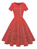 Wedtrend Cocktailkleid Damen Petticoat Kleid Rot 50er Jahre Kleider Mit...