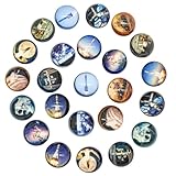 Wondora 24 Stück Flummies für Kinder - Raketen & Planeten Flummis (32mm)...