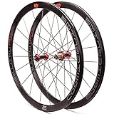 700c Rennrad-Laufradsatz Rennrad Laufrad Doppelwandige Felgen 40mm 8-11...