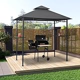 Outdoor BBQ Pavillon 240x150x255cm Anthrazit Stahl Unterstand für...