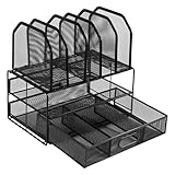 Amazon Basics Schreibtisch-Organizer aus Metallgeflecht, mit Schublade,...