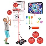 Herenear Basketballkorb für Kinder, Höhenverstellbar 107-193cm, Tragbar...