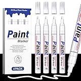AOSUCO Weiß 4 Permanent Marker Lackstift Wasserfest Lackmarker Reifen...