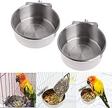 2 Stücke Edelstahl Vogelnapf Futter Schüssel Futternapf,...