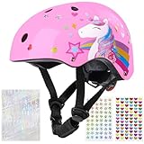 Kinder Fahrradhelm Einhorn Helm,Unicorn Castle Verstellbarer Kinderhelm...