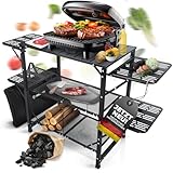 GRILLMATE Grilltisch Outdoor Wetterfest Klappbar | Grill Beistelltisch,...