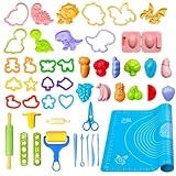 VAIYNWOM Knete Zubehör, 47 PCS Knete Werkzeug Plastilin Werkzeuge Schere...