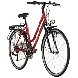 DACAPO Trekkingrad Damen 28'' Metropolis Rot Flachlenker 21 Gänge RH 48 cm