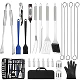 NXPZ 27Pcs Grillzubehör-Set aus Edelstahl, Professionelles...