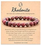 POWWA Rhodonit Armbander fur Frauen, Naturstein Chakra...