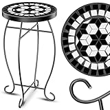 KESSER® Mosaiktisch Bistrotische Blumenhocker Rund 60 x 34 cm Metall...