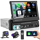 Hikity 1 Din Autoradio Bluetooth mit CarPlay und Android Auto, 7 Zoll...