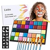 Lictin 36 Farben Face Paint und Bodypainting Farben für Halloween...
